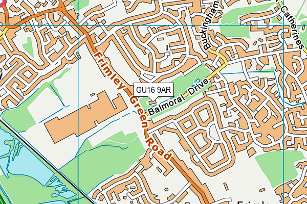 GU16 9AR map - OS VectorMap District (Ordnance Survey)