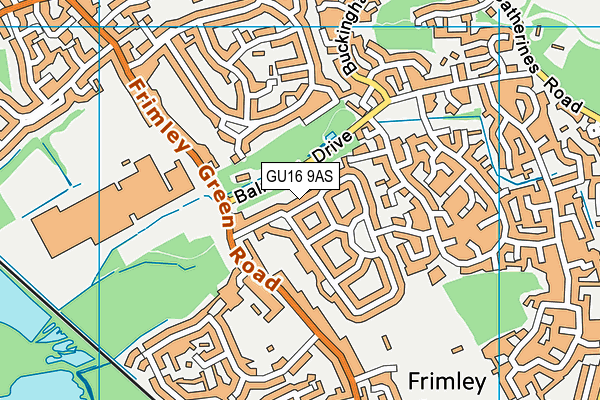 GU16 9AS map - OS VectorMap District (Ordnance Survey)