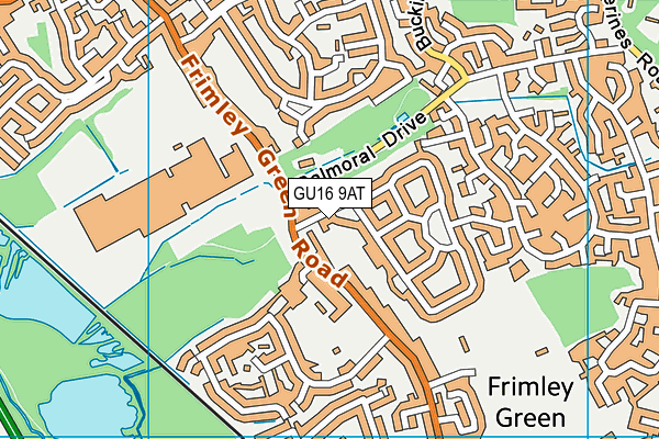 GU16 9AT map - OS VectorMap District (Ordnance Survey)