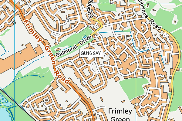 GU16 9AY map - OS VectorMap District (Ordnance Survey)