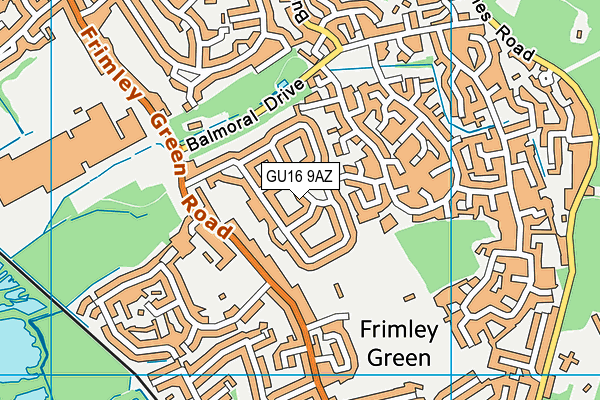 GU16 9AZ map - OS VectorMap District (Ordnance Survey)