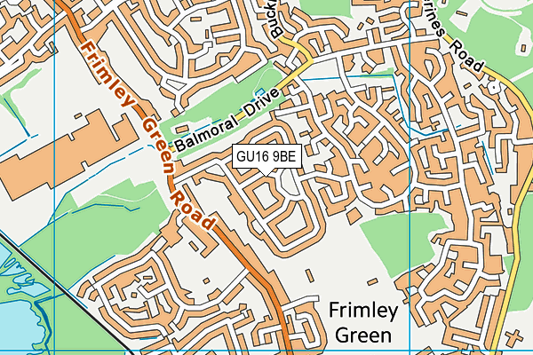 GU16 9BE map - OS VectorMap District (Ordnance Survey)