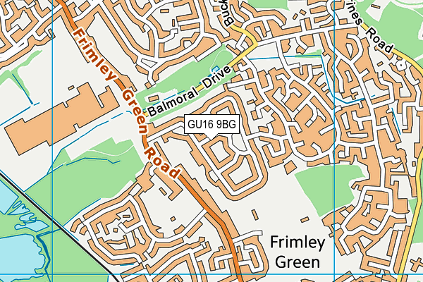 GU16 9BG map - OS VectorMap District (Ordnance Survey)