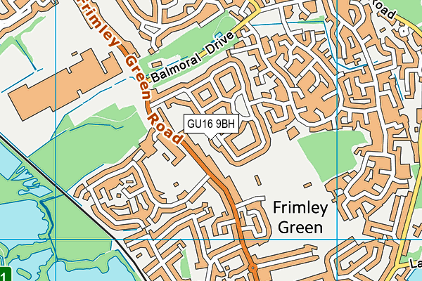 GU16 9BH map - OS VectorMap District (Ordnance Survey)