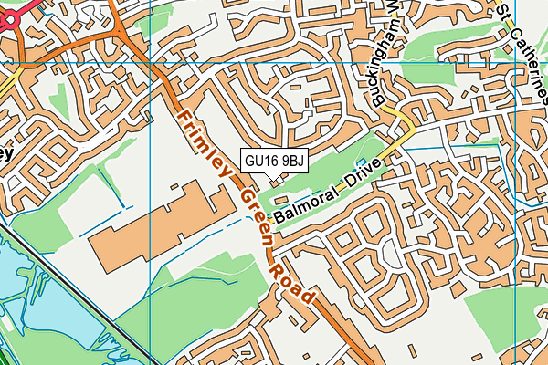 GU16 9BJ map - OS VectorMap District (Ordnance Survey)
