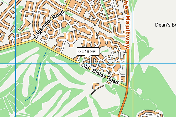 GU16 9BL map - OS VectorMap District (Ordnance Survey)