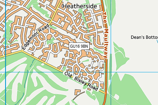 GU16 9BN map - OS VectorMap District (Ordnance Survey)