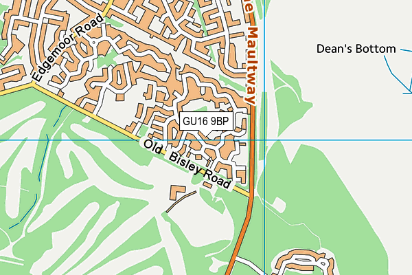 GU16 9BP map - OS VectorMap District (Ordnance Survey)