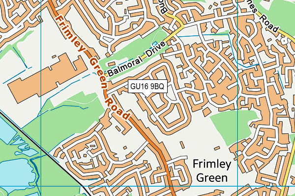 GU16 9BQ map - OS VectorMap District (Ordnance Survey)