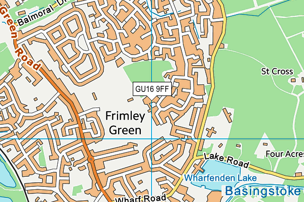 Frimley Green Recreation Ground map (GU16 9FF) - OS VectorMap District (Ordnance Survey)