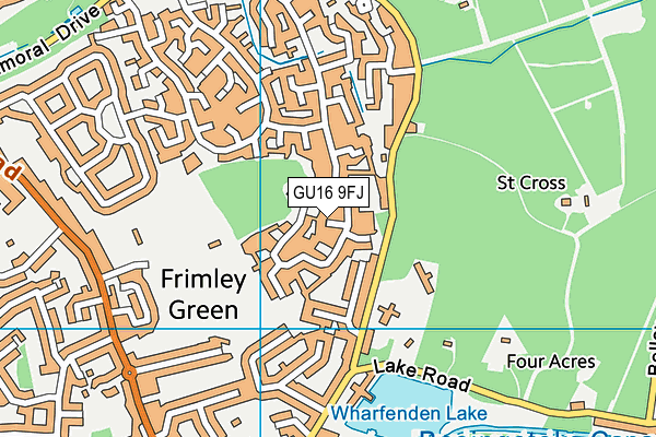 GU16 9FJ map - OS VectorMap District (Ordnance Survey)