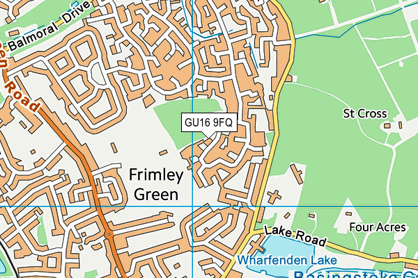 GU16 9FQ map - OS VectorMap District (Ordnance Survey)