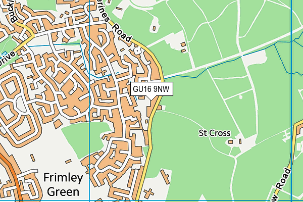 GU16 9NW map - OS VectorMap District (Ordnance Survey)