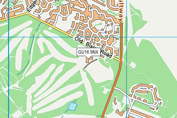 Pine Ridge Golf Centre map (GU16 9NX) - OS VectorMap District (Ordnance Survey)
