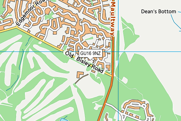 GU16 9NZ map - OS VectorMap District (Ordnance Survey)
