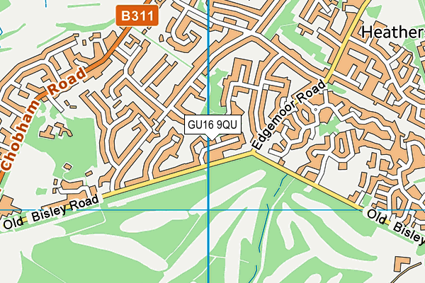 GU16 9QU map - OS VectorMap District (Ordnance Survey)
