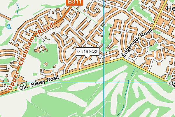 GU16 9QX map - OS VectorMap District (Ordnance Survey)