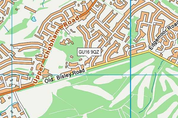 GU16 9QZ map - OS VectorMap District (Ordnance Survey)