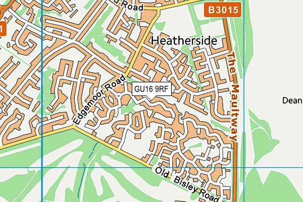 GU16 9RF map - OS VectorMap District (Ordnance Survey)