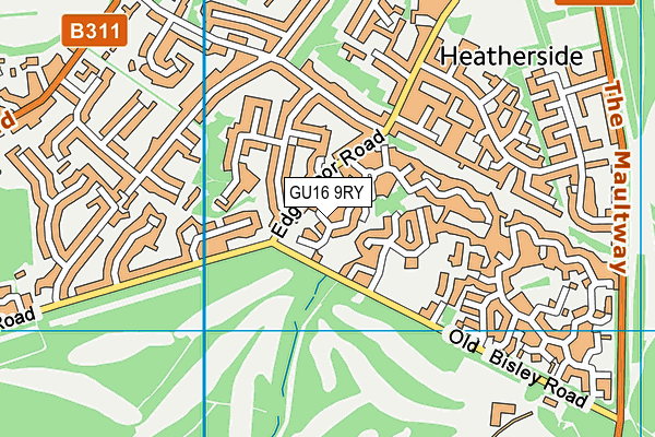 GU16 9RY map - OS VectorMap District (Ordnance Survey)