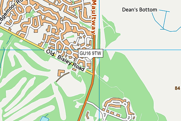 GU16 9TW map - OS VectorMap District (Ordnance Survey)