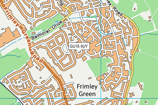 GU16 9UY map - OS VectorMap District (Ordnance Survey)