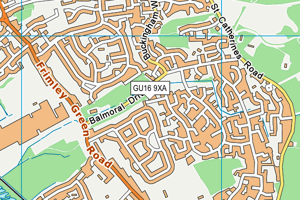 GU16 9XA map - OS VectorMap District (Ordnance Survey)