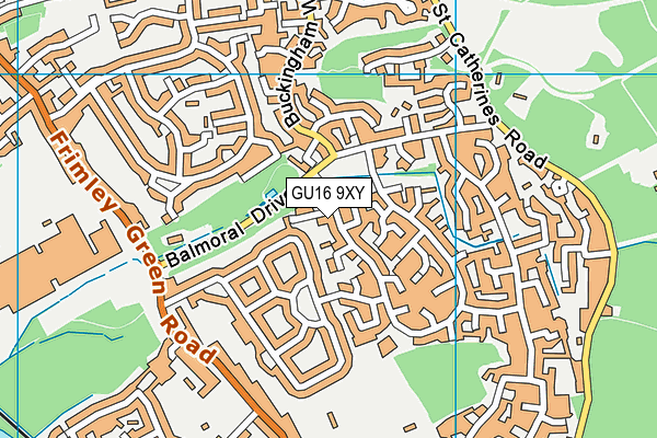 GU16 9XY map - OS VectorMap District (Ordnance Survey)