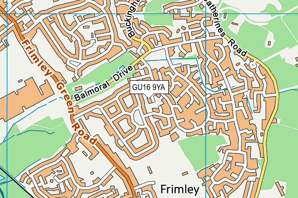 GU16 9YA map - OS VectorMap District (Ordnance Survey)