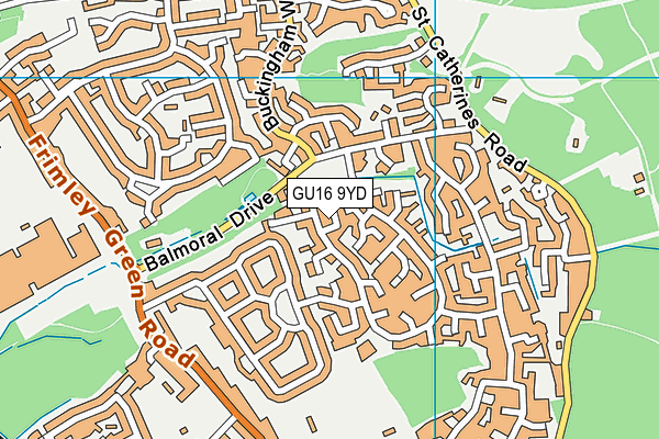 GU16 9YD map - OS VectorMap District (Ordnance Survey)