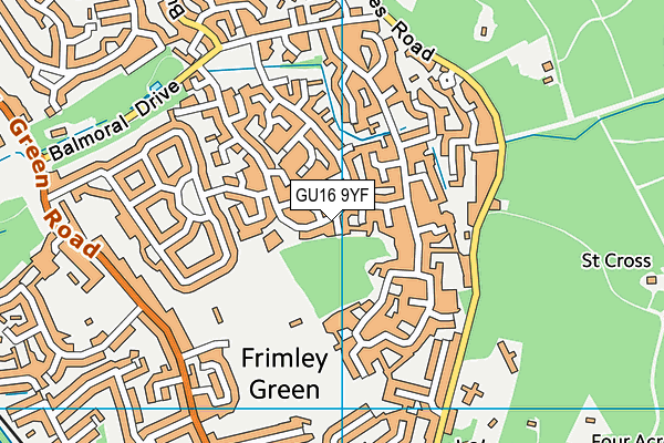 Sandringham Infant & Nursery Academy map (GU16 9YF) - OS VectorMap District (Ordnance Survey)