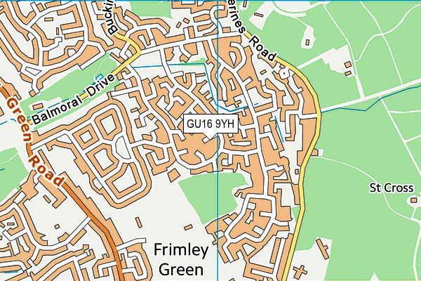 GU16 9YH map - OS VectorMap District (Ordnance Survey)