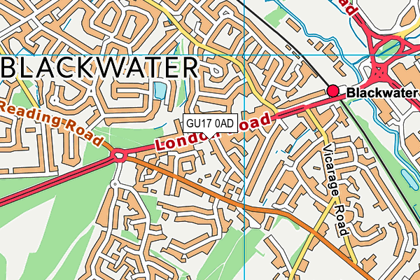 GU17 0AD map - OS VectorMap District (Ordnance Survey)