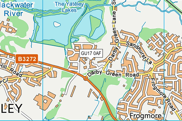 GU17 0AF map - OS VectorMap District (Ordnance Survey)