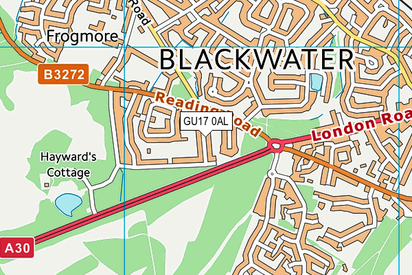 GU17 0AL map - OS VectorMap District (Ordnance Survey)