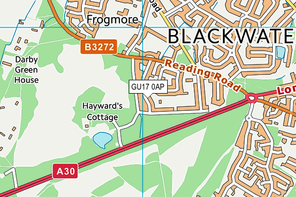 GU17 0AP map - OS VectorMap District (Ordnance Survey)