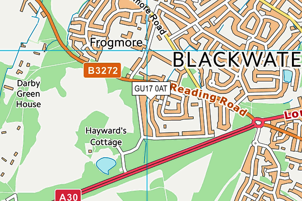 GU17 0AT map - OS VectorMap District (Ordnance Survey)