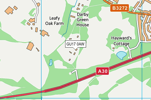 GU17 0AW map - OS VectorMap District (Ordnance Survey)