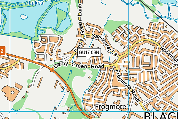 GU17 0BN map - OS VectorMap District (Ordnance Survey)