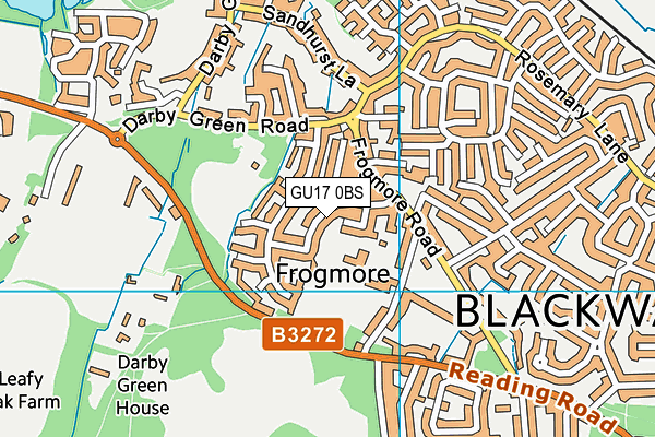 GU17 0BS map - OS VectorMap District (Ordnance Survey)