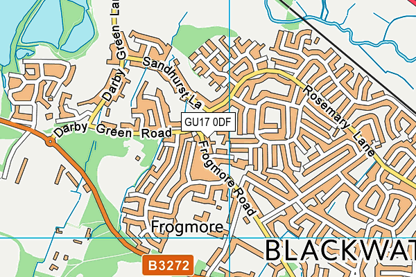GU17 0DF map - OS VectorMap District (Ordnance Survey)