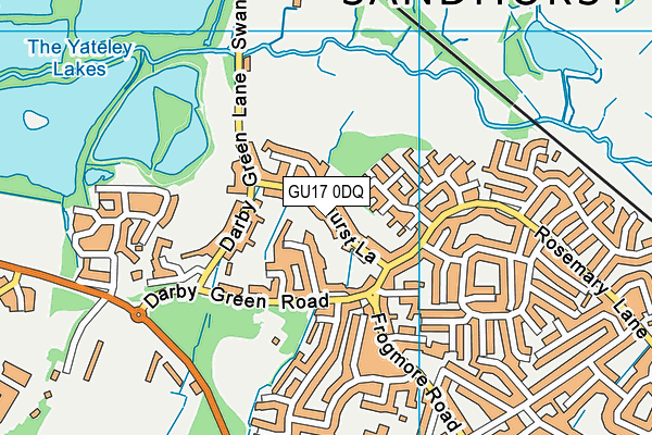 GU17 0DQ map - OS VectorMap District (Ordnance Survey)