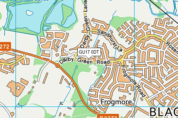 Darby Green Playing Fields map (GU17 0DT) - OS VectorMap District (Ordnance Survey)