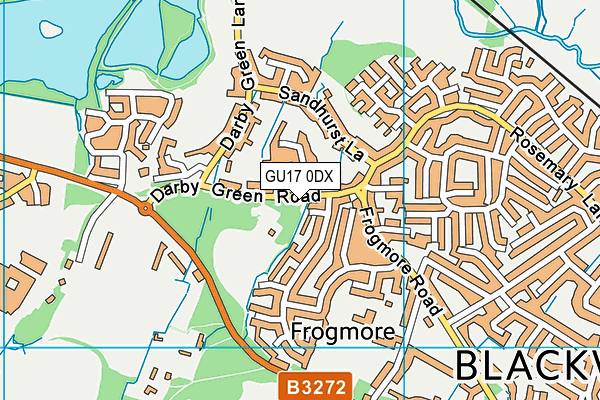 GU17 0DX map - OS VectorMap District (Ordnance Survey)