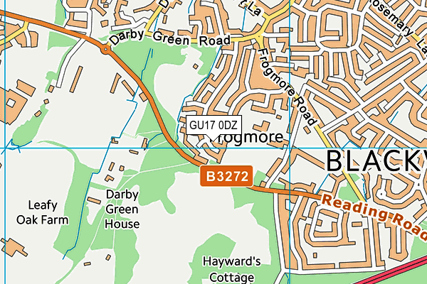 GU17 0DZ map - OS VectorMap District (Ordnance Survey)