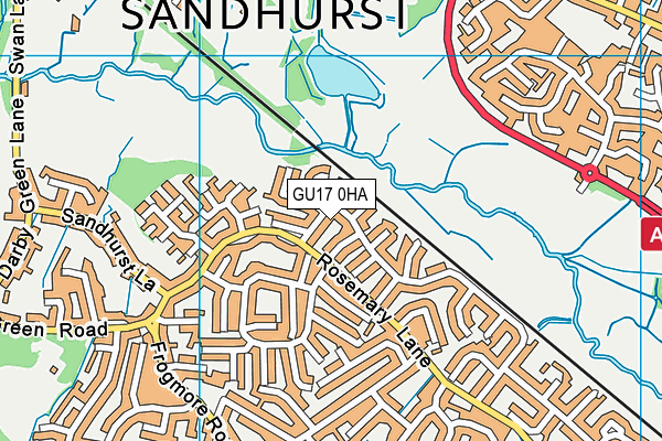 GU17 0HA map - OS VectorMap District (Ordnance Survey)