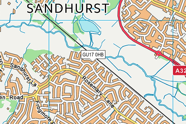 GU17 0HB map - OS VectorMap District (Ordnance Survey)