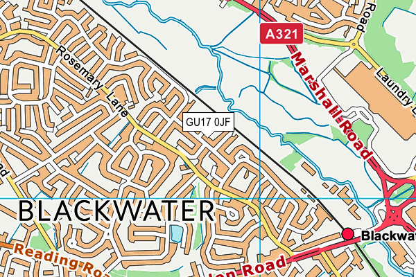 GU17 0JF map - OS VectorMap District (Ordnance Survey)