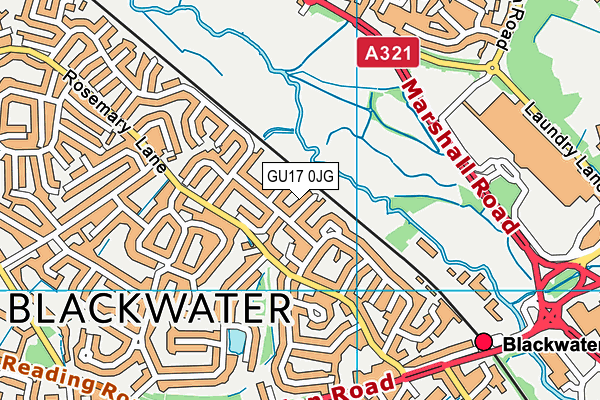 GU17 0JG map - OS VectorMap District (Ordnance Survey)