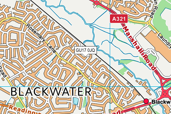 GU17 0JQ map - OS VectorMap District (Ordnance Survey)